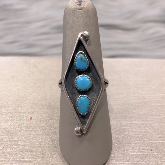 Jewelry - VINTAGE NATIVE AMERICAN STERLING SILVER AND TURQUOISE RING